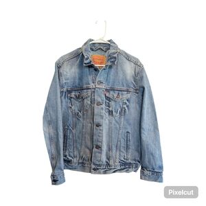Levis Jacket Mens Blue Denim Jean Jacket Trucker S40116 Button Up Size Medium